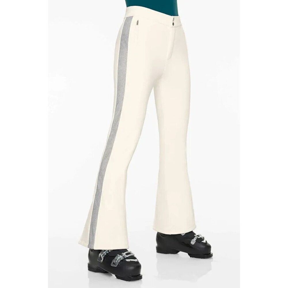 Oysho Women Ski Pants EU 38 US 6 White Gray Water Resist Flare Fit Trouser NWT